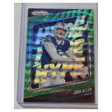 Josh Allen 2024 Panini Prizm Green Wave Refractor #13 - Buffalo Bills Football Card