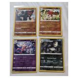 Lot of 4 Holo Pokemon Cards Featuring Decidueye, Pangoro, Coalossal, and Zoroark