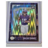 Dallas Turner Rookie 2024 Panini Donruss Optic Purple Shimmer Prizm #224 - Minnesota Vikings Football Card