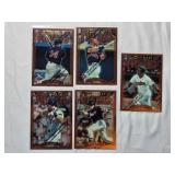 Lot of 5 Topps Finest Featuring Kirby Puckett, Ivan Rodriguez, Albert Belle, Mike Piazza, and Jeff Bagwell.l.