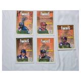 Lot of 5 Topps Finest Featuring Kirby Puckett, Ivan Rodriguez, Albert Belle, Mike Piazza, and Jeff Bagwell.l.