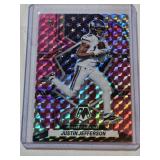 Justin Jefferson 2022 Panini Mosaic Pink Mosaic Prizm #264 - Minnesota Vikings Football Card