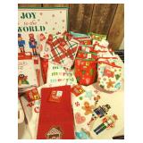 Huge Lot of Christmas (Table Mats, Kitchen towels, etc.)