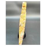 A stunning extra-large pink amethyst slice, glowing with soft rosy hues and natural crystalline texture.