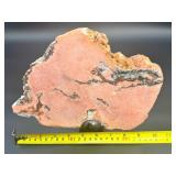 A stunning extra-large pink amethyst slice, glowing with soft rosy hues and natural crystalline texture.