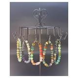 5 Stunning Natural Gemstone & Crystal Beaded  Bracelets.