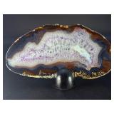 Banded Amethyst Agate (Polished) is a stunning crystal piece that combines the deep, rich purples of amethyst with the layered, earthy tones of agate.