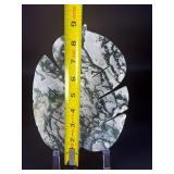 Large Hand-Carved Moss Agate Leaf is a beautifully sculpted piece that showcases the natural beauty of moss agate in a graceful, leaf-shaped form.