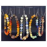 5 Stunning Natural Gemstone & Crystal Beaded  Bracelets.