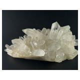 Quartz Point Terminated Cluster with Record Keepers is a remarkable crystal formation featuring multiple clear quartz points, some etched with natural lines “record keeper” markings.