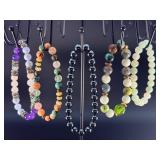 5 Stunning Natural Gemstone & Crystal Beaded  Bracelets.