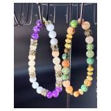 5 Stunning Natural Gemstone & Crystal Beaded  Bracelets.