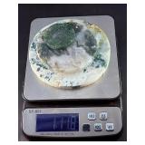 Circular Moss Agate Slabs are beautifully cut and polished slices that showcase the organic, moss-like inclusions moss agate is known for.
