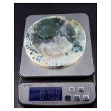 Circular Moss Agate Slabs are beautifully cut and polished slices that showcase the organic, moss-like inclusions moss agate is known for.