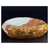 Ocean Jasper Agate Bowl is a beautifully hand-carved piece that showcases the soothing, earthy beauty of ocean jasper agate.
