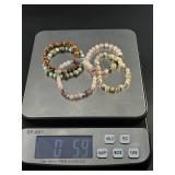 5 Stunning Natural Gemstone & Crystal Beaded  Bracelets.