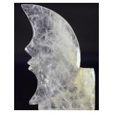 Hand-Carved Moon with Rose is a beautifully detailed crystal carving that blends celestial symbolism with gentle, heart-centered beauty. Shaped into a graceful crescent moon and adorned with a delicat