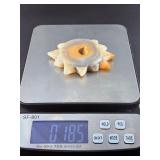 Sun Druzy Agate is a radiant crystal piece featuring a vibrant druzy center surrounded by naturally banded agate in warm, sunny tones.