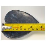 Arfvedsonite Heart Dish is a beautifully hand-carved crystal dish shaped like a heart, showcasing the deep, inky blue-black tones and striking natural patterns of arfvedsonite.