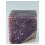Lepidolite Cube with Flat Corner is a uniquely shaped crystal that combines the natural beauty of lepidolite with a geometric form.