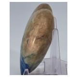 Azurite Malachite in Quartz Heart is a beautifully hand-carved crystal heart that combines the vibrant blue of azurite, the rich green of malachite, and the clear brilliance of quartz.