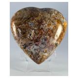 Agua Nueva Moss Agate Heart is a beautifully polished heart-shaped crystal showcasing the lush, green moss-like inclusions characteristic of Agua Nueva Moss Agate.