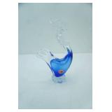 Murano Sommerso Art Glass Rooster Sculpture
