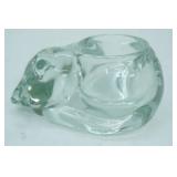 Vintage Indiana Glass Sleeping Cat Votive Candle Holder