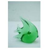 Vintage Green Art Glass Angel Fish Figurine
