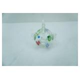 Hand-Blown Glass Fish Figurine-hollow inner with color bursts that look like flowers
