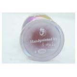 Vintage Fenton Iridescent Hand-Painted Glass Egg on Pedestal Base