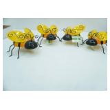 Metal Bumble Bee Art Decor NEW with Tags. 4ct