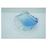 Vintage Murano-Style Art Glass Basket Bowl 6" tall