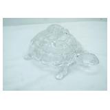 Bohemia Clear Lidded Crystal Turtle Candy Dish