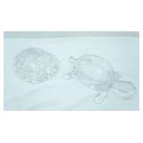 Bohemia Clear Lidded Crystal Turtle Candy Dish