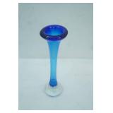 Vintage Hand-Blown Cobalt Blue Glass Bud Vase. "jack-in-the-pulpit"