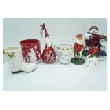 Ceramic Christmas Decor: Snowmen, Santa, Boot Vase, and more