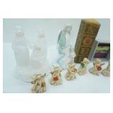 Snowman Figurine, Vintage Homco Ceramic Christmas Angel Ornaments, Porcelain Music Box Angel Figurine and More