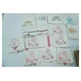 12 Embroidered Dish Towels NEW