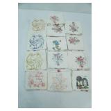 13 Embroidered Dish Towels NEW