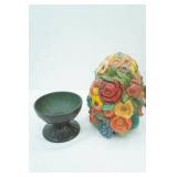 Vintage Holland Mold Ceramic Flower Topiary Centerpiece. 13" tall