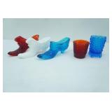 Vintage Fenton Art Glass Slippers and Votive Candle Holders