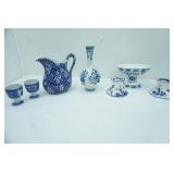 Vintage/Antique Blue & White Transferware Ironstone and Ceramic Pieces
