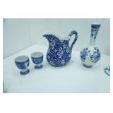 Vintage/Antique Blue & White Transferware Ironstone and Ceramic Pieces