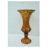 Tortoise Shell Glass Vase. Classic Trumpet Shape
