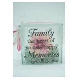 Glass Block "Family Memories" Decor