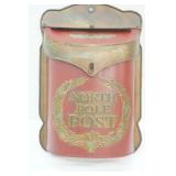 Distressed Red Tin "North Pole Post" box