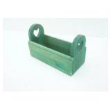 Wood Caddy with cut out heart ends,10" x5" x6.5"