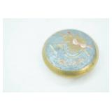 Vintage Brass Lidded Trinket Box,5" x2"