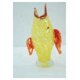 Art Glass Fish Vase  hand Blown Murano style,11"